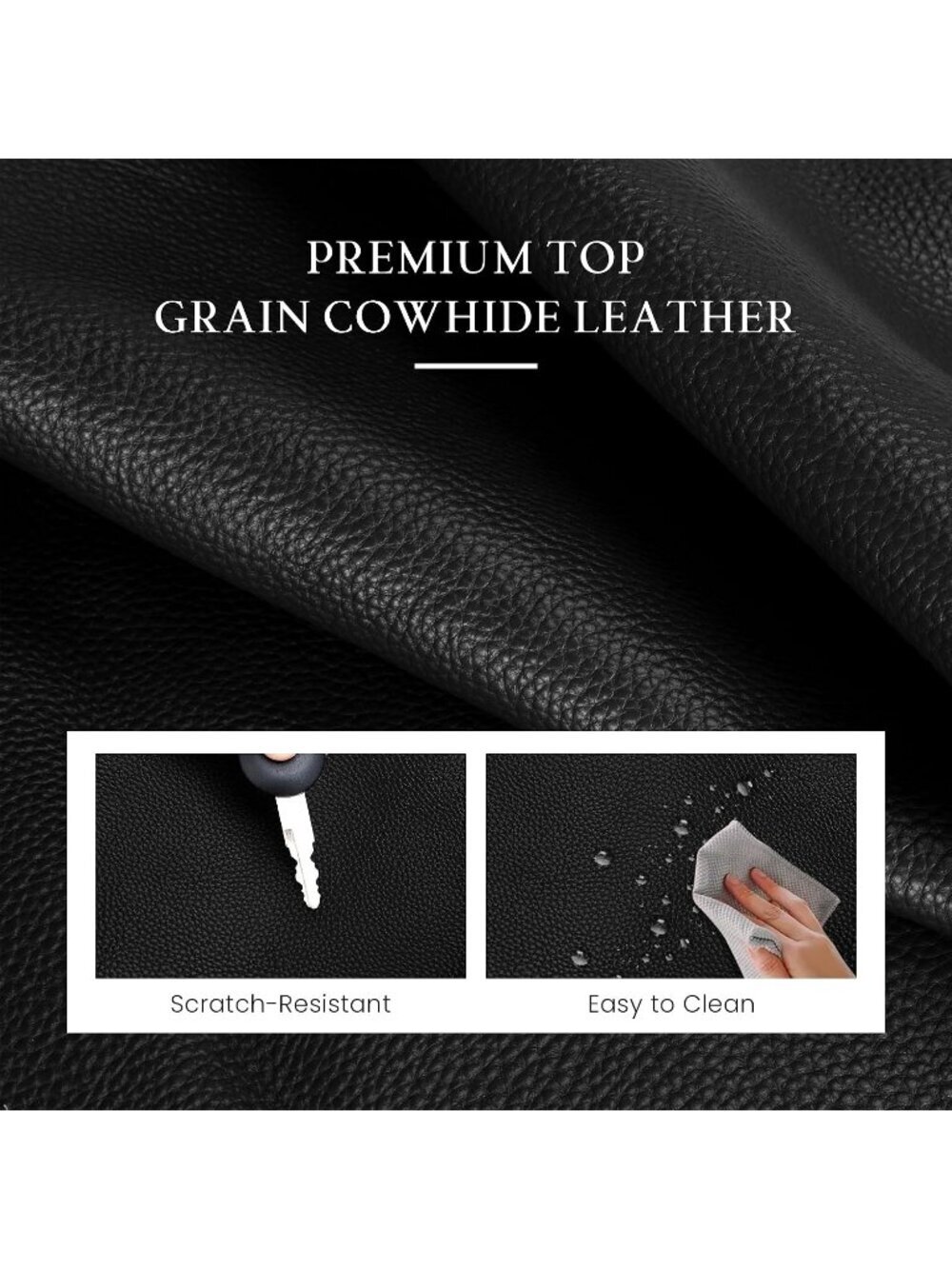 Women's Black Genuine Leather Fashion Anti Theft Trendy Purse with RFID Handbag - Picture 5 of 6